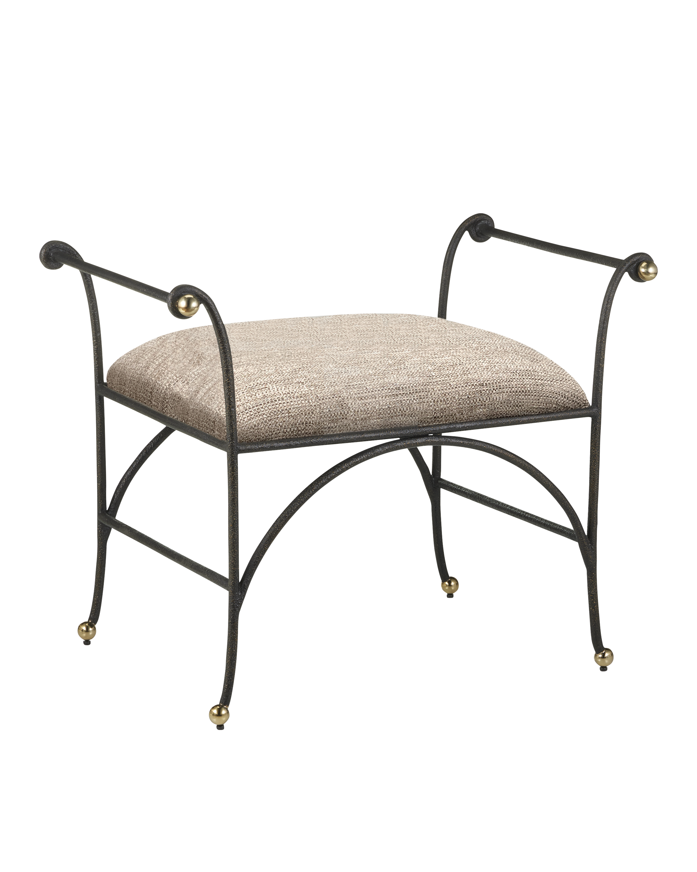 Mabel Ottoman, Perf Barrett Sandstone - Beige | Currey & Co - 7000-0942