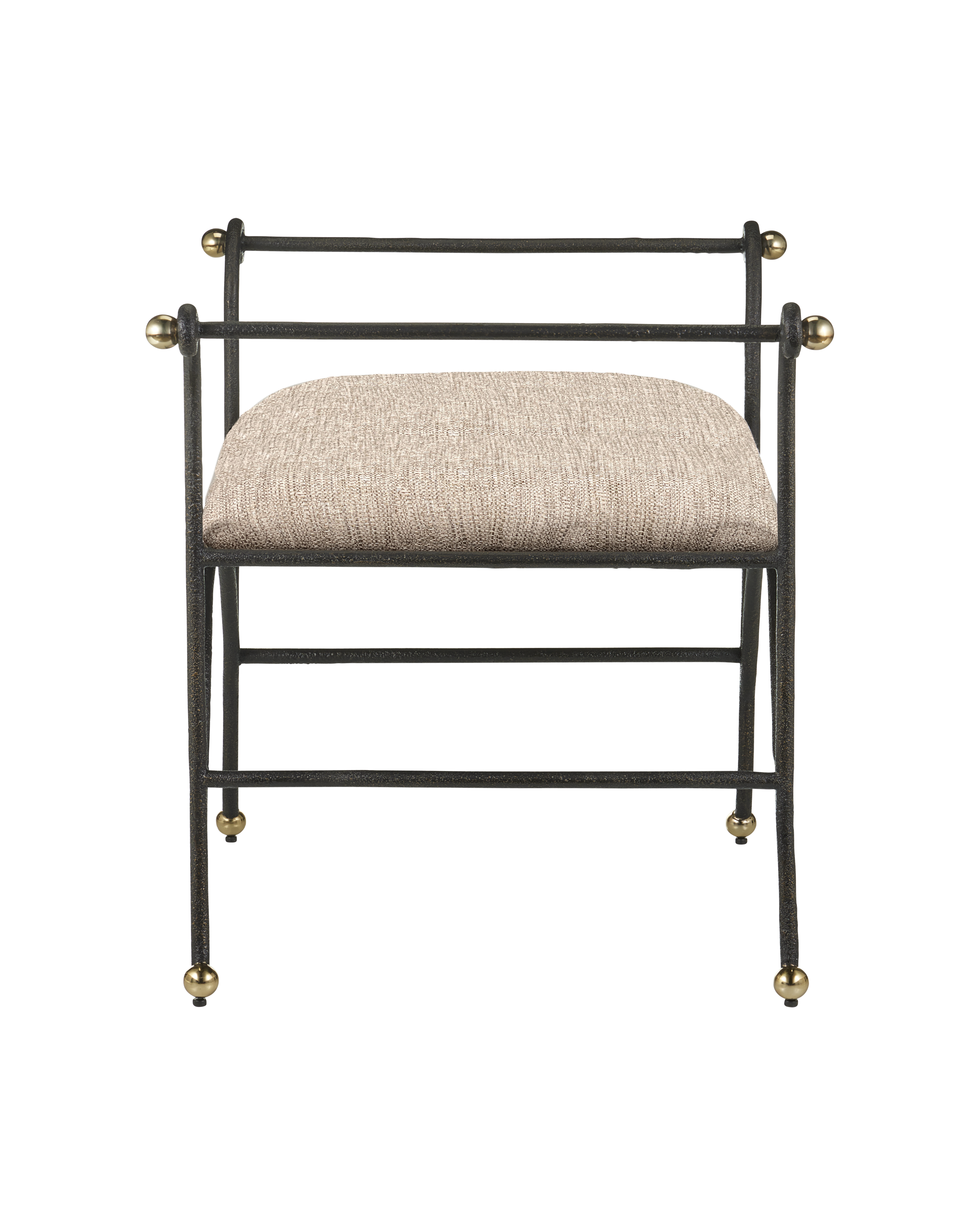 Mabel Ottoman, Perf Barrett Sandstone - Beige | Currey & Co - 7000-0942