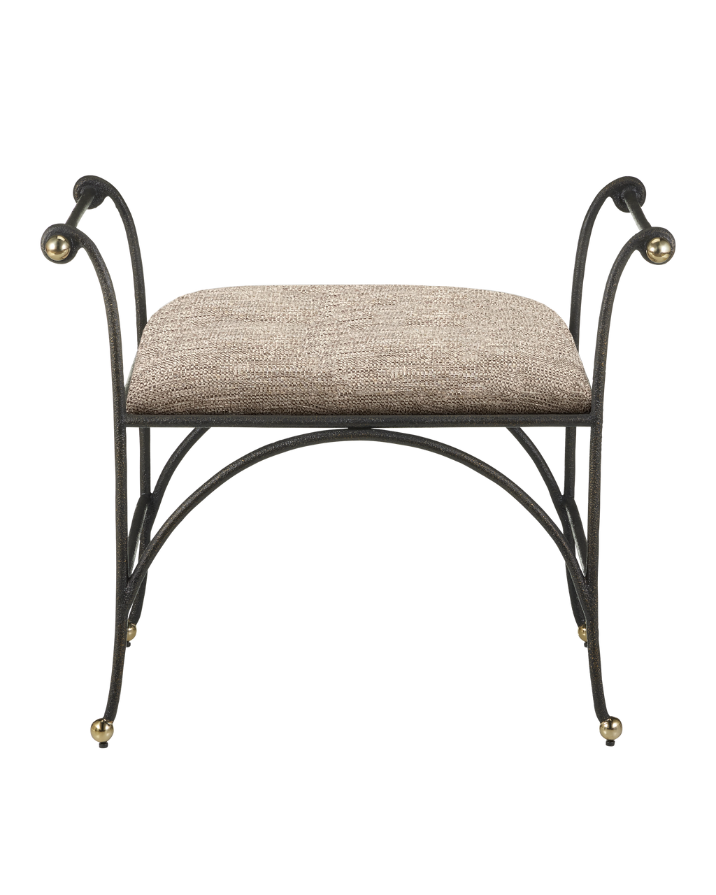 Mabel Ottoman, Perf Barrett Sandstone - Beige | Currey & Co - 7000-0942