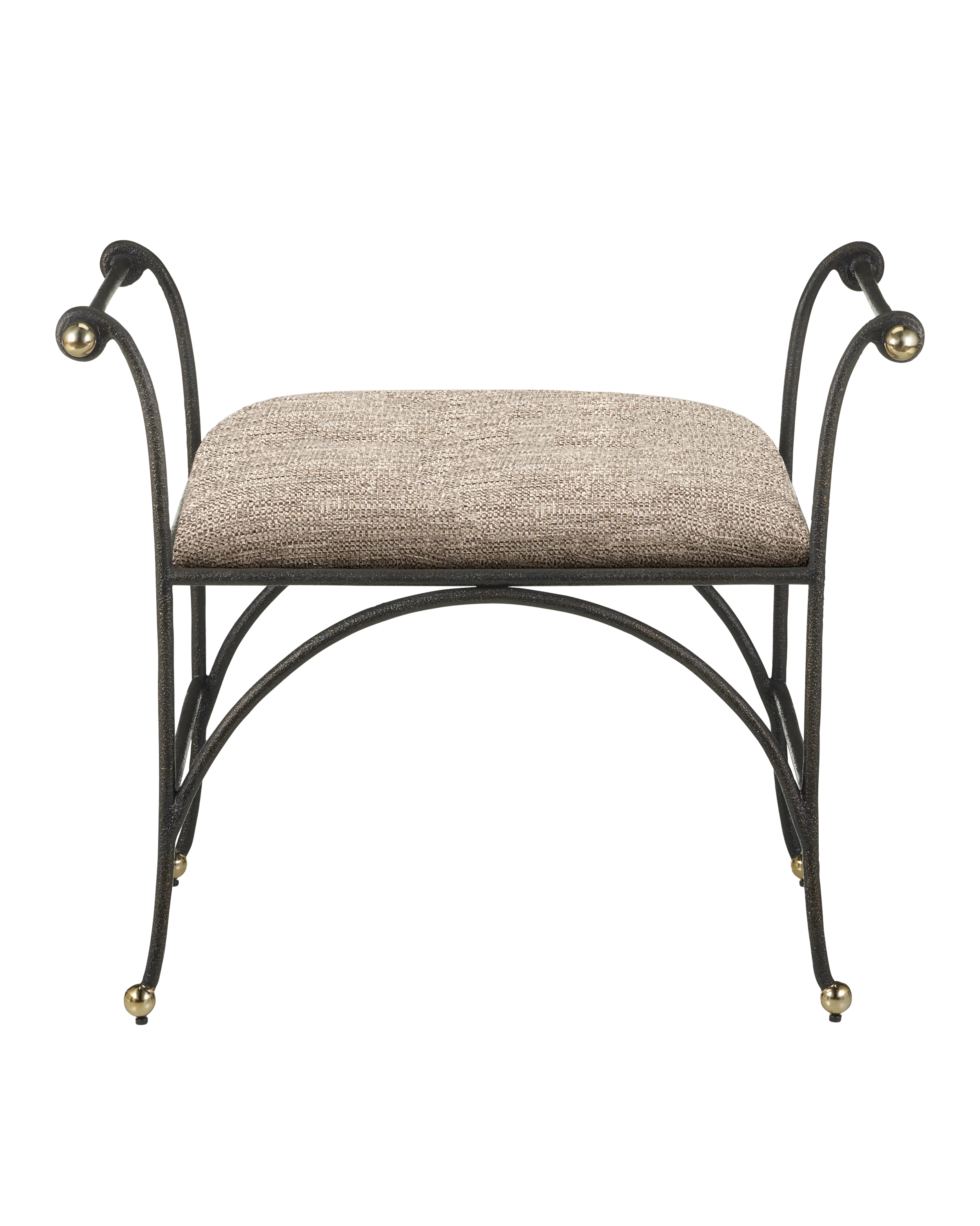 Mabel Ottoman, Perf Barrett Sandstone - Beige | Currey & Co - 7000-0942