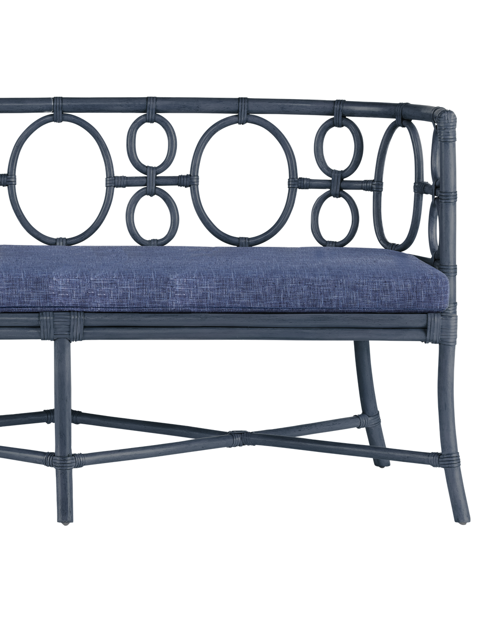 Tegal Navy Bench, Finn Indigo - Blue | Currey & Co - 7000-0812