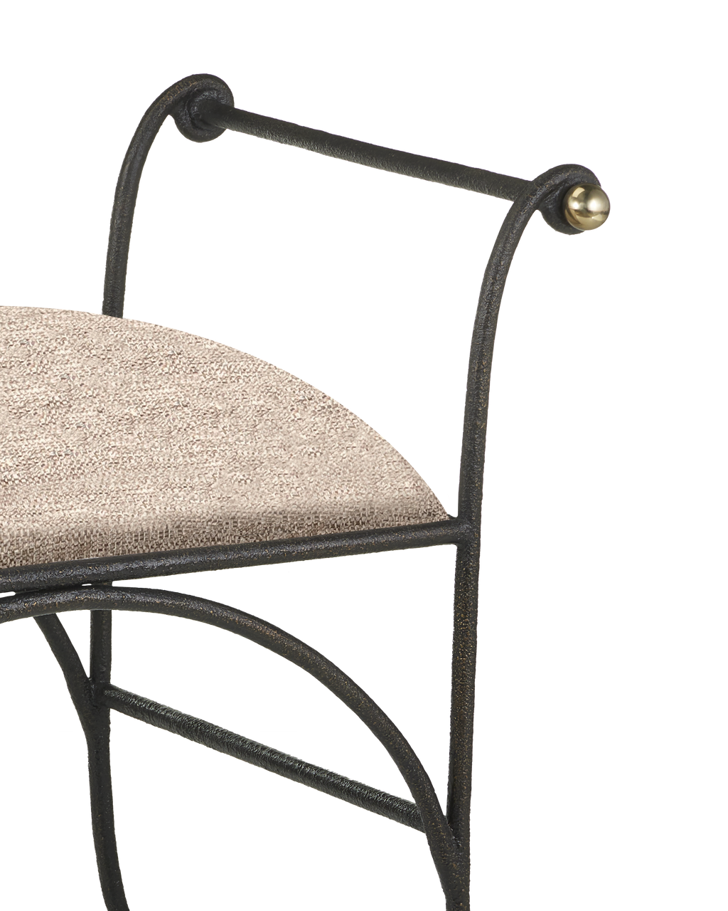 Mabel Ottoman, Perf Barrett Sandstone - Beige | Currey & Co - 7000-0942