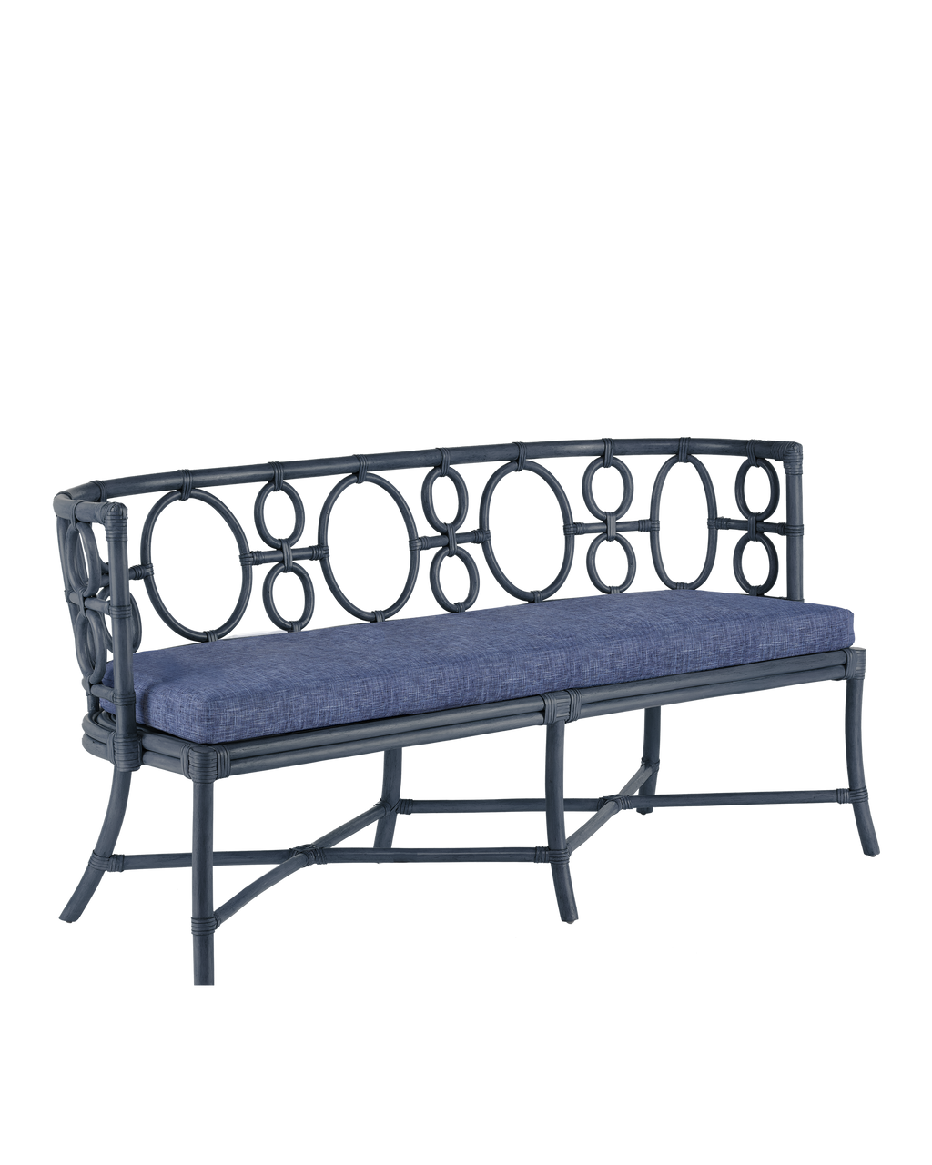 Tegal Navy Bench, Finn Indigo - Blue | Currey & Co - 7000-0812